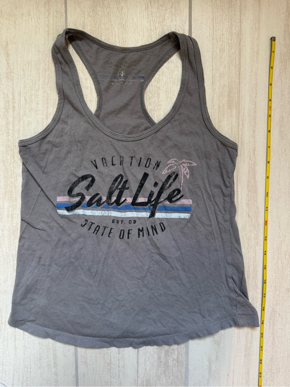 Salt Life Graphic Racerback Tank Top - Gray